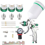 ENDOZER Professional HVLP Spray Gun Set Gravity Feed Air Spray Gun with 1.3, 1.5, 1.8mm Nozzles 20oz 600cc with Gauge for Auto Paint, Primer, Clear/Top Coat & Touch-Up (Not Suitable for Latex Paint)