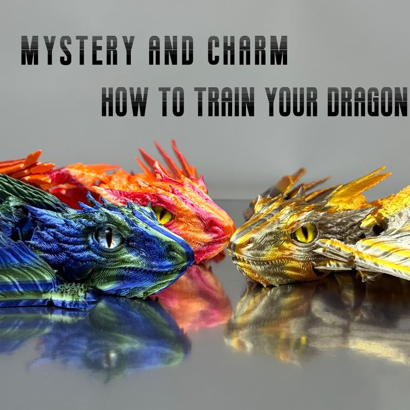 SGYYSG Feathered Wyvern Dragon,3D Printed Dragon, Articulated Dragon with Wings, 3D Printed Toys, Desktop Pet - Indulge in The Enchanting Realm of Dragons (Rainbow Noctilucent)