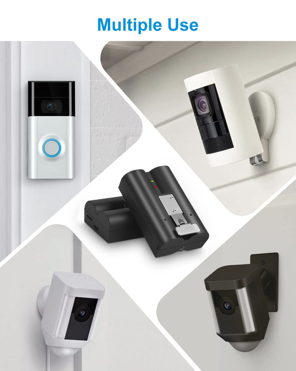 2Pack Replacement for Ring Battery Compatible with Ring-Doorbell-Camera 2/3/4/3plus, Stick Up Camera (2nd and 3rd Gen), Also for Spotlight Cam and Peephole Cam, Rechargeable 3.65V 6040mAh Battery