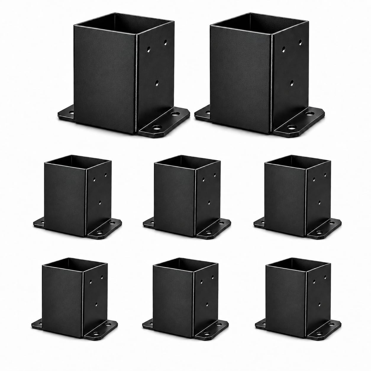 ORIGLE 4x4 Post Base, 4x4 Post Bracket 8PCS, Inner Size 3.6x3.6 inch Fence Post Anchor, Wood Post Brackets for Pavilion Deck Railing Support Deck Base Plate