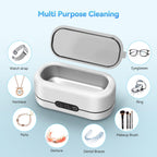 BYASKZIV Ultrasonic Jewelry Cleaner, 48KHz Ultrasonic Cleaner Machine for Jewelry, Eyeglasses, Rings, Watch Strap, Dentures-Dual Cleaning Modes, 304 Stainless Steel Tank