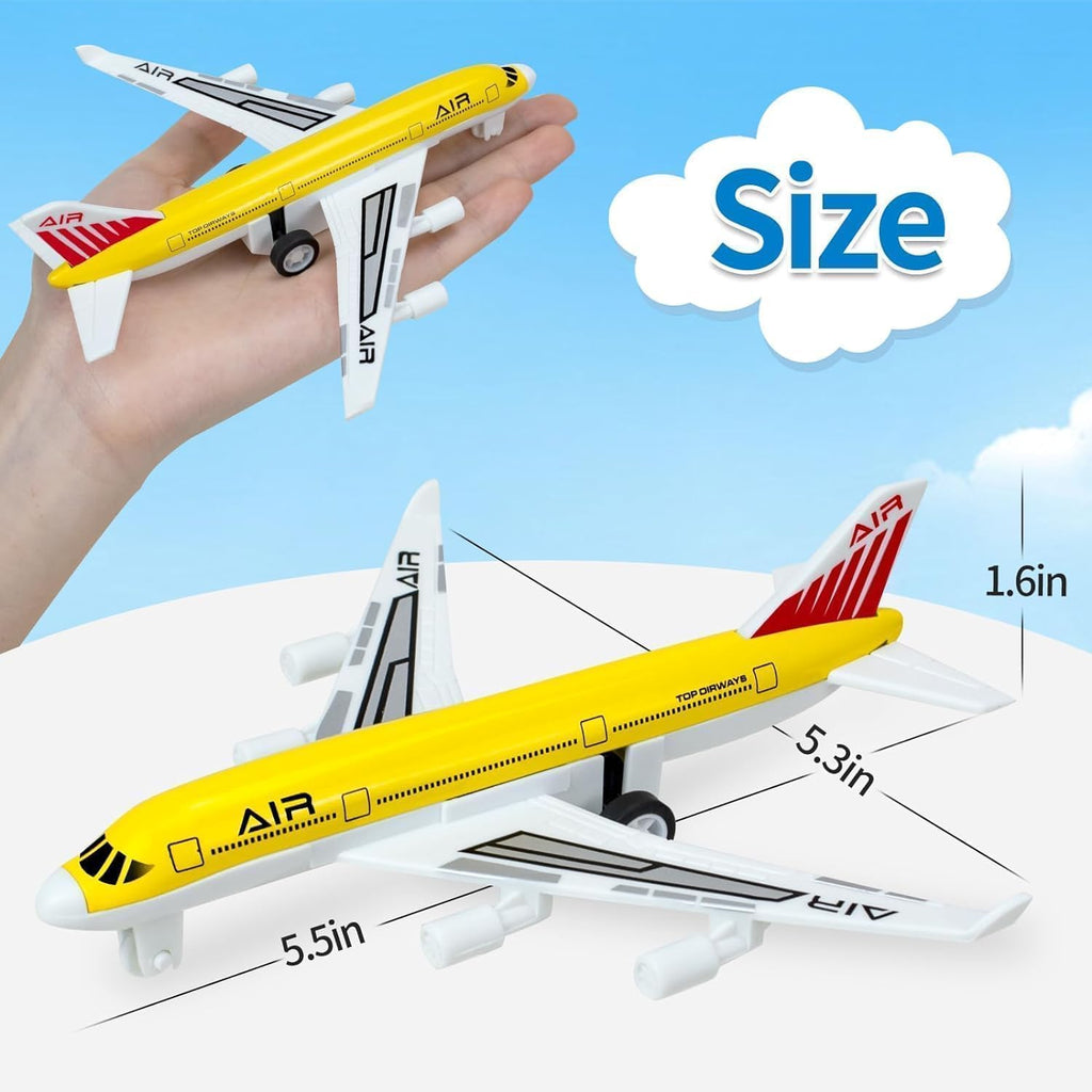 Tcvents Airplane Toys, Metal Plane Pull Back Airplane Toys for Boys 3 4 5-7
