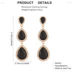 Black Earrings for Women, Vintage Rhinestone Teardrop Statement Earrings
