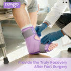 NEWGO Ice Pack Foot Ankle Ice Pack Wrap for Plantar Fasciitis, Foot Surgery Recovery, Hot Cold Therapy Ice Boot Foot for Bunions, Ankle Injury, Swelling, Burning Feet - Purple