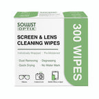 SOLWST Optix Lens Cleaning Wipes - 300 Pre-Moistened, Individually Wrapped Wipes for Eyeglasses, Camera Lenses, Tablets, Phones, Computer Screens, and Other Surfaces