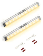 Joyzy Automatic Motion Sensor Closet Lighting with Eye-Protection Design, LED Closet Lights for Stair Step Wireless Light, Rechargeable Wardrobe Pantry Lights (2pack with Warm Lighting)