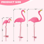 Ohuhu Family Flamingo Yard Ornaments, Set of 3 (32", 31", 19"), Pink