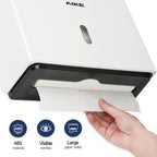 AIKE 200-Sheet Multifold Paper Towel Dispenser,No-Drill Wall Mount,White