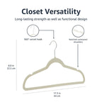 Amazon Basics Slim Velvet Non-Slip Space Saving Suit Clothes Hangers, Closet Organizer, Ivory/Beige, 30-Pack