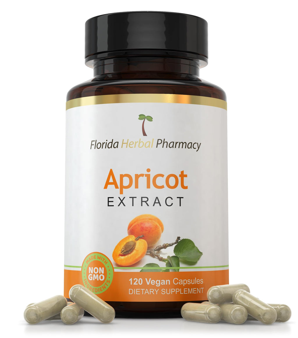 Florida Herbal Pharmacy Apricot Supplement Capsules 10:1 (120 Capsules) 500 mg per Capsule, 1000 mg Serving