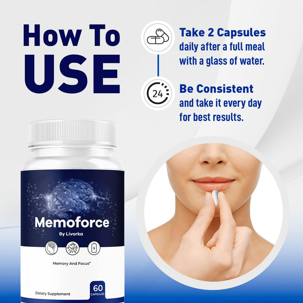 (5 Pack) Memoforce Brain Supplement - Official Memoforce Premium Formula Pills, Advanced Support Memo Force Brain Supplement for Wellness & Overall Health, Memoforce Reviews, 300 Capsules for 5 Months