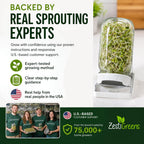 Sprouting Jar Kit - 2 Wide-Mouth Mason Jars with Stand and Sprout Lids