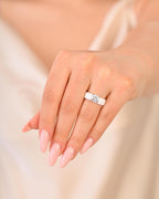 Rinfit Silicone Ring with Stone, Round Cut CZ - Pack: A, Wht/Sil, Size 7