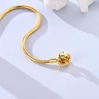 QIKAOLA Gold Bracelets for Pandora Charms Golden Snake Chain Bracelets for Women