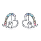 Girls Gymnastics Stud Earrings Gifts,Gymnastics Gifts For Girls Rainbow Dance Recital Gift Heart Dance Earrings for Girl
