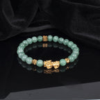 AROUROUA Fengshui Wealth Bracelet 8MM Natural Green Real Jade Bracelets