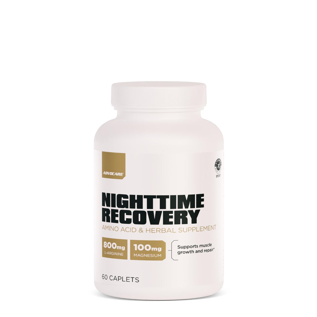 AdvoCare Nighttime Recovery Amino Acid & Herbal Supplement - Muscle Recovery Supplement with Ashwagandha, L-Arginine, Magnesium & More - 60 Caplets