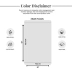 Tens Towels 4 Piece Extra Large Bath Towels 30 x 60 Inches, White