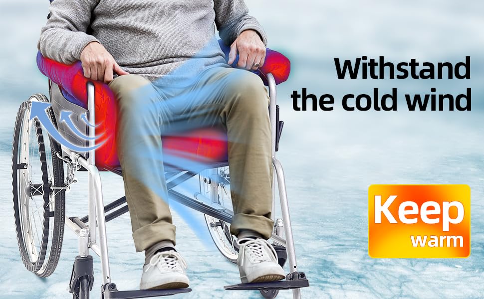 Trendcode Wheelchair Cushions，Pressure Pain Relief Accessories with Armrest Covers. Supports Coccyx & Back, Non-Slip. Fits 18" Wheelchair with Full Arms, Blue.