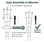 46.6" Tall Plant Trellis for Climbing Plants Indoor Outdoor, Durable Metal Trellis for Potted Plants, Adjustable Climbing Plant Support for Vines, Clematis, Morning Glories, Ivy, Black, 2 Pack