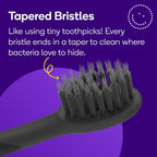 BURST Genuine Replacement Heads for Original Sonic Electric Toothbrush (Black/3 Pack) | Ultra Soft Bristles for a Deep Clean | Stain & Plaque Removal