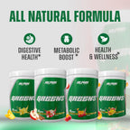 Alpha Supps - Alpha Greens Supplement | Fruit & Vegetable Superfood Powder | Over 40 Natural Plant Based Ingredients | Prebiotic & Probiotic Digestive Support Blend - 30 Servings (Orange Cherry)