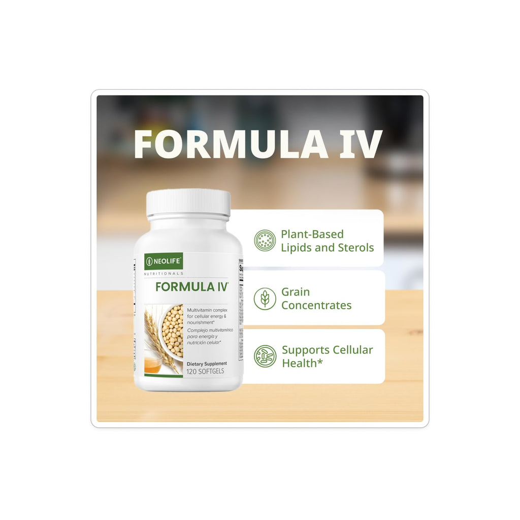 NeoLife - Formula IV Softgel - Vitamins A, C, D, E, B Complex, Multivitamins & Multi-Minerals, Multivitamin for Women & Men, TRE-EN-EN Grain Blend Supplements, Phyto Enzyme Blend - 120 Softgels