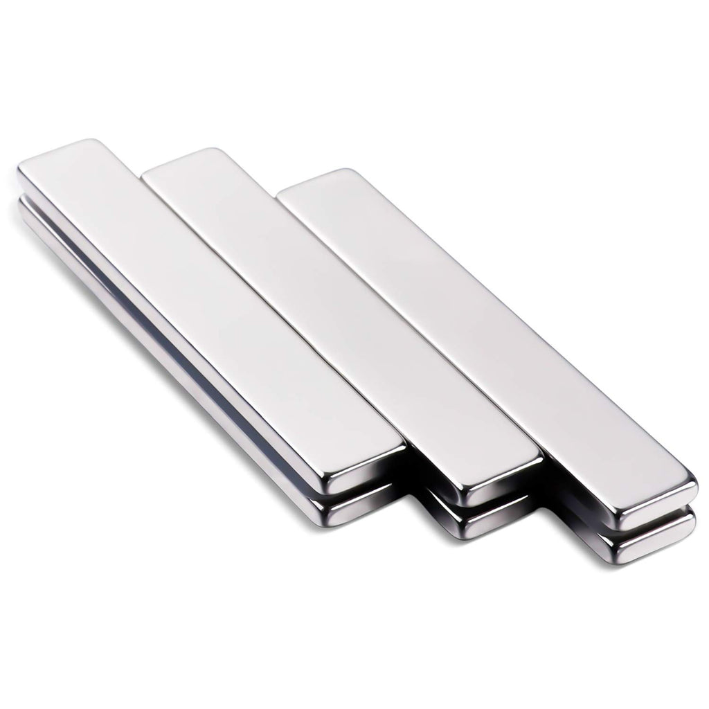 MIKEDE 6Pcs Neodymium Magnets with Adhesive Backing 60x10x3mm Silver
