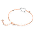Swarovski Hyperbola Women's Bangle Bracelet with a Rose-Gold Tone Plated Bangle, Clear Crystals and Lobster Clasp