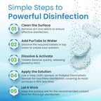 PurTabs Disinfectant Tablets, NSF D2 Certified Food Safe, Hypochlorous Acid Commercial Kitchen & Surface Sanitizer, Kills Norovirus & C. Diff Spores, EPA Registered, Pack of 6