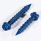 Wensilon(30 PCS) 3/16" * 3-3/4" Slotted Hex Concrete Screws Anchor Blue Hexagon Head for Anchoring to Masonry, Block or Brick Stucco