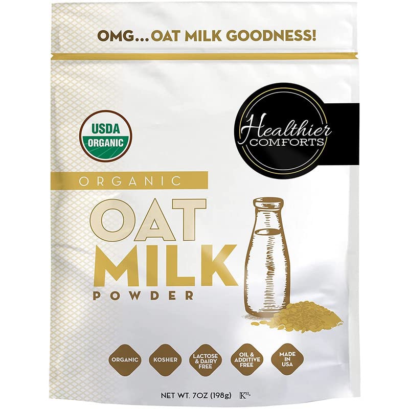 Oat Milk Powder 7oz - Natural and Plant Based Milk with a Clean Formula - Gluten-Free, Vegan, USDA Organic Certified, Non-GMO, Dairy Free, and Lactose Free Milk Powder with No Refrigeration Required
