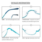 DXYXYO Small Half Frame Reading Glasses for Women 2.5+, 3 Pack Half Moon Metal Readers with Spring Hinge, Purple Blue Pink