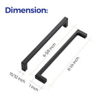Ravinte 15 Pack Solid 6-1/4 Inch Kitchen Square Cabinet Handles Matte Black Pulls Drawer Pulls Kitchen Cabinet Hardware Flat Black Handles