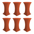Enjoyidea Cocktail Table Covers-Spandex Round High Top Table Cloths 8 Pack 32x43 Inch-Red Stretch Fitted Christmas Tablecloth for Pub Bistro Highboy Party Event Banquet Height Folding Satnding Tables