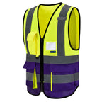 A-SAFETY Yellow purple High Visibility Vest Customize Logo (Yellow&Purple M)