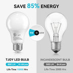 TJOY 8 Pack LED Light Bulbs 60 Watt Equivalent, Daylight White 5000K A19