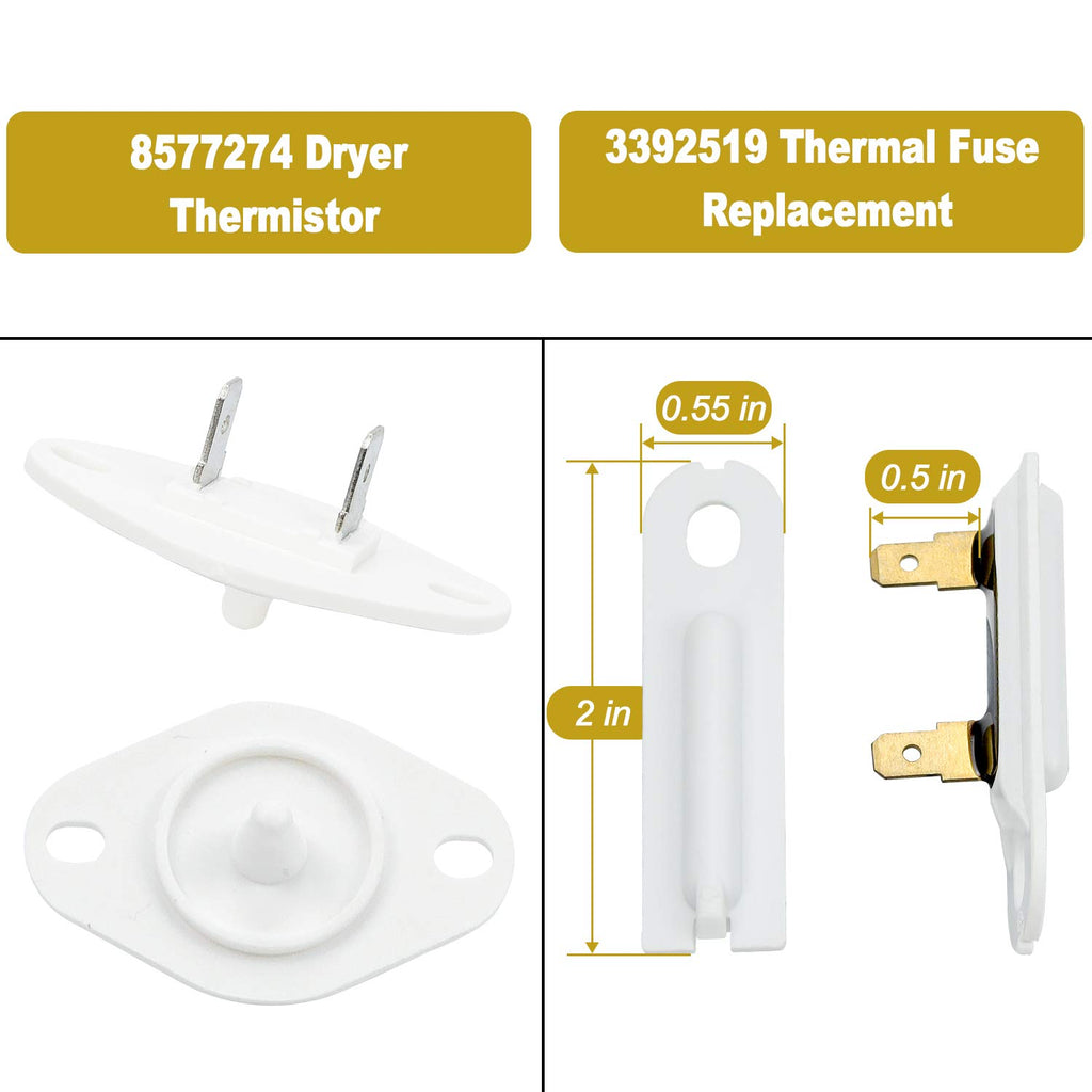 WP3387747 3387747 Dryer Heating Element Kit-Compatible With Whirlpool Cabrio Kenmore He2 Kenmore Elite He3 Maytag Dryers- GEW9250PW0 GEQ9800PW1 WD05X30818 GEQ9800PW2 GEQ9800PW1 MEDB835DW4 By TOMOON