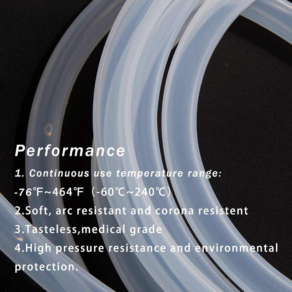 Quickun Pure Silicone Tubing, 12mm ID x 16mm OD High Temp Food Grade Tube Pure Silicone Hose Tube for Home Brewing, Beer Line, Kegerator, Wine Making, Aquaponics, Air Hose by Proper Pour (9.84 Ft)