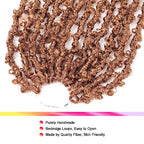 GUOHUI Super Light Butterfly Locs Crochet Hair 12 Inch 6 Packs Pre-Looped Soft Distressed Faux Locs Braids for Women Kids (12 Inch,30#)