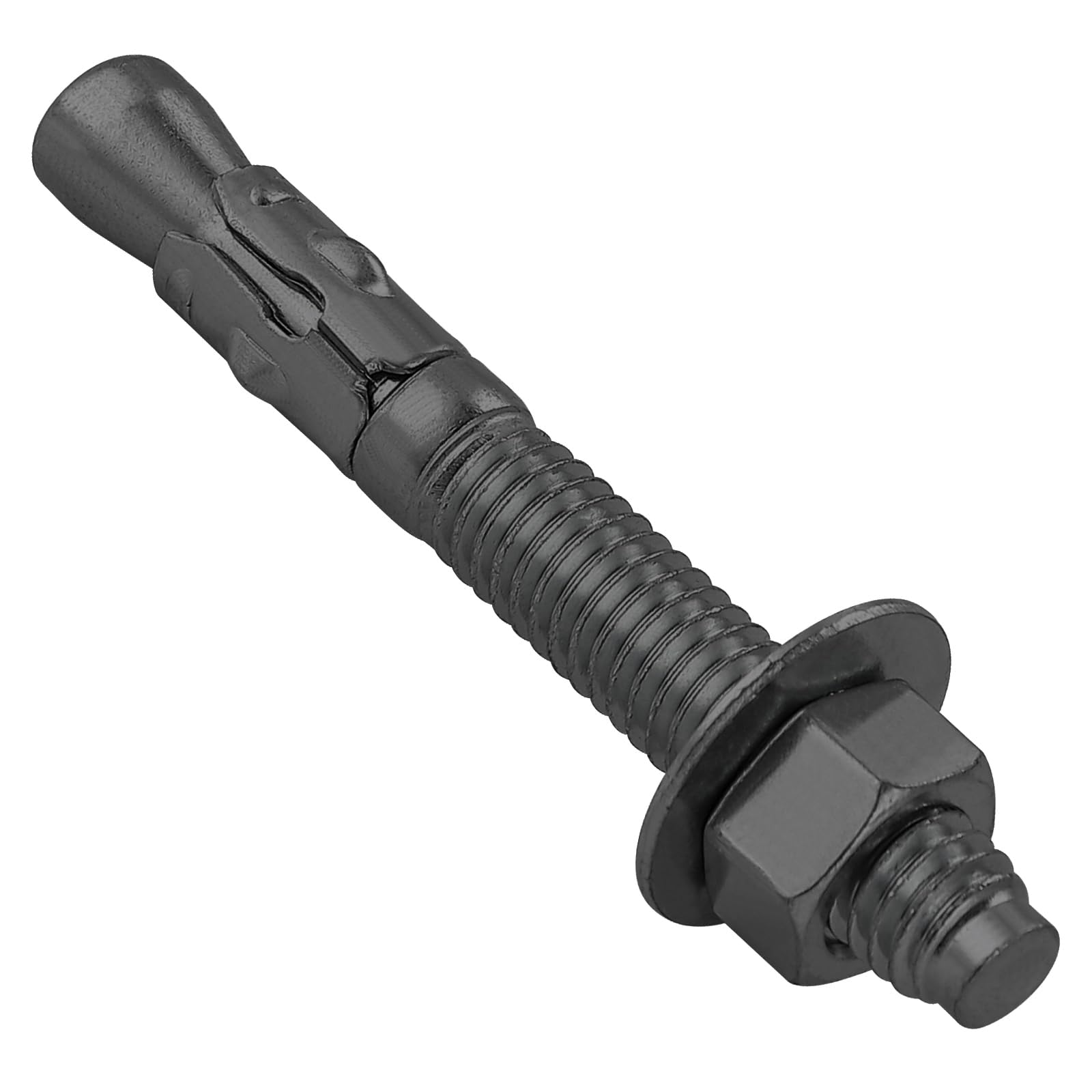 Wensilon 100Pcs 3/8x3 Inch Standard Fasteners for Heavy-Duty Black Wedge Anchors for Cement and Concrete