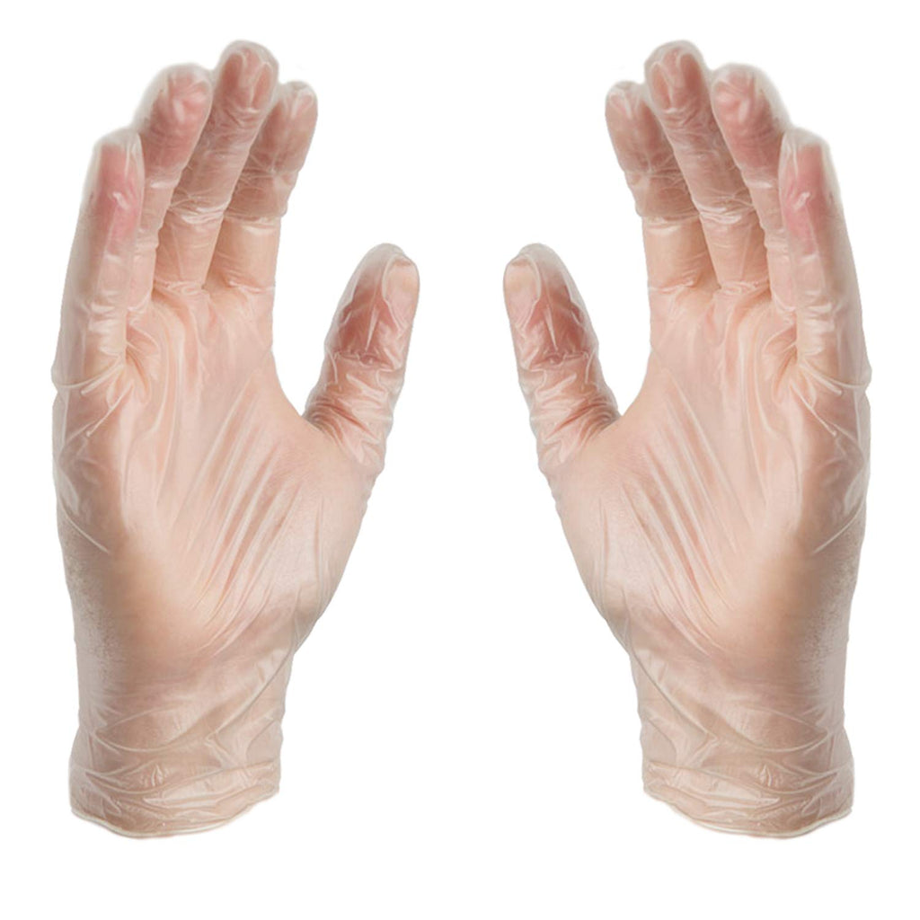 AMMEX Clear Vinyl Disposable Exam/Medical Gloves 3 Mil, Latex/Powder-Free, Food-Safe, Smooth, Non-Sterile Small, Case of 1000