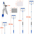 Baseboard Cleaner Tool with Handle, Wall Cleaner with Extendable Long Handle ,Door Frame Cleaning Tool Including 4 Reusable Cleaning Pads. Quick Clean Baseboard Cleaning, Ceiling and Wall.