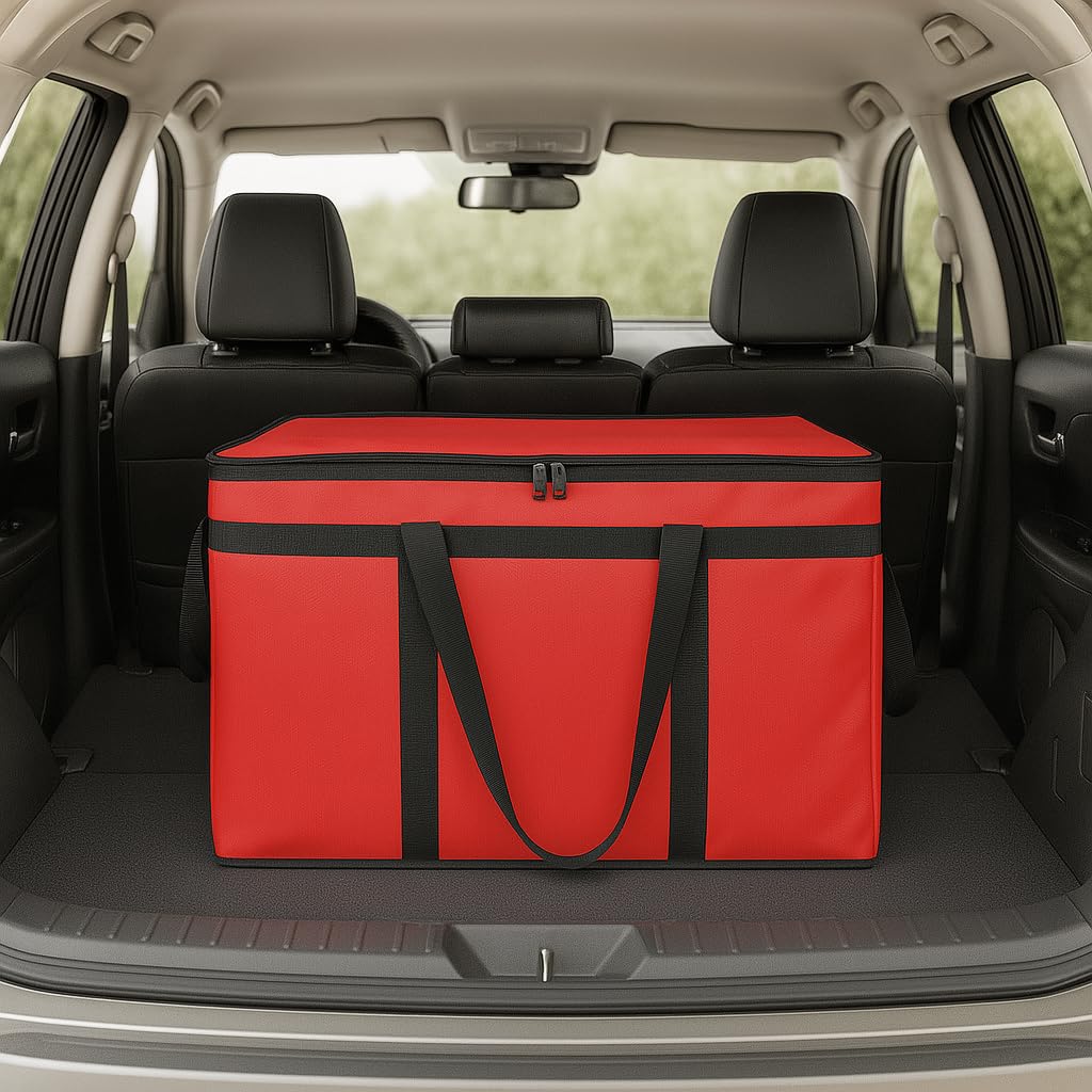Bodaon Large 3-Pack Insulated Food Delivery Bag with hard bottom, XXXL Pizza Cooler Bags, Rideshare Delivery Bag, Thermal Cold/Hot Styrofoam Carrier for Travel/Shopping/Catering/Car