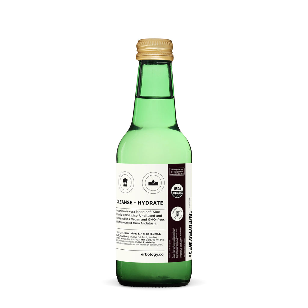 100% Organic Aloe Vera Juice 8.5 fl oz - Supports Immunity & Gut Health - Straight from Farm in Spain - Undiluted - No Added Sugar or Artificial Preservatives - Non-GMO - Recyclable Glass Bottle