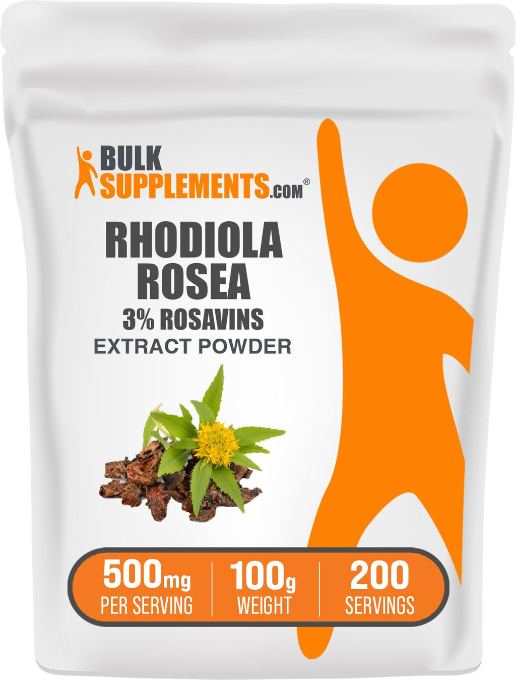 BulkSupplements.com Rhodiola Rosea Extract - 3% Rosavin, Rhodiola Extract - Rhodiola Root Extract, Rhodiola Supplement - Vegan & Gluten Free, 500mg per Serving, 100g (3.5 oz) (Pack of 1)