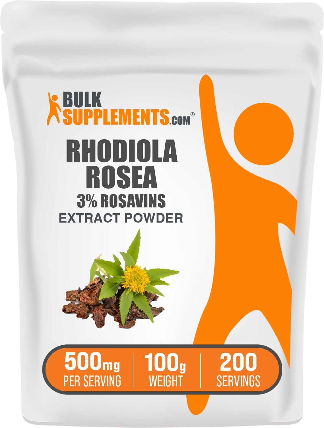 BulkSupplements.com Rhodiola Rosea Extract - 3% Rosavin, Rhodiola Extract - Rhodiola Root Extract, Rhodiola Supplement - Vegan & Gluten Free, 500mg per Serving, 100g (3.5 oz) (Pack of 1)