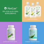 AloeCure USDA Organic Aloe Vera Juice Made Within 12 Hrs of Harvest - Pure Aloe Juice Natural Digestive Supplement to Support Digestion, Immune System and Balanced Stomach Acidity, 500ml Bottle