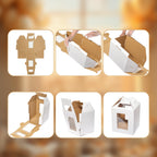 Wowxyz 5 Pack Tall Cake Boxes for Tier Cakes 16x16x18 Inch Disposable Layer Tall Baking Carrier with Window Large Tierd Bakery Take Out Transport Containers with Handle for Wedding, Birthday, Party