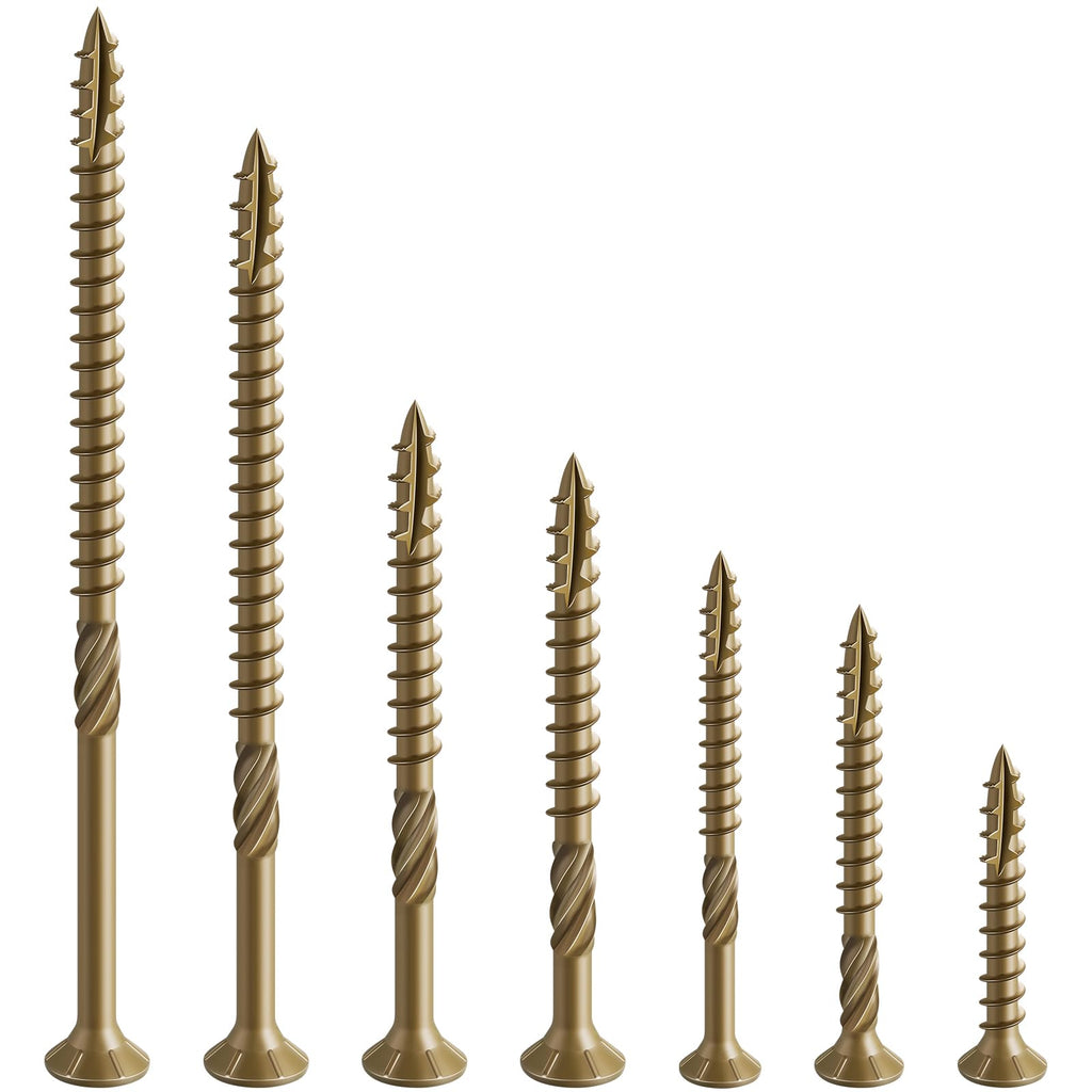 Wensilon #10 * 3" Deck Screws, (1030pcs) 15 lbs.Exterior Wood Screws, Rust Resistant epoxy Coated, Bronze, T25 Star Bit
